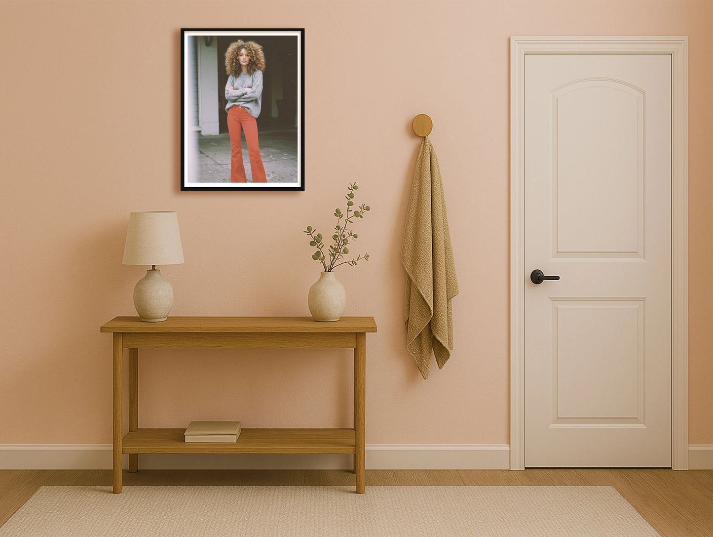 Red Jeans PeachHallway BlackFrame mockup