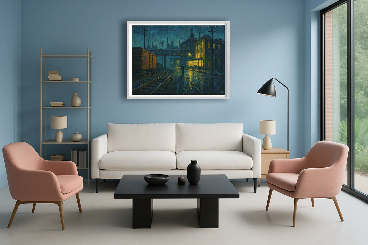 Last Shift, Rainfall PastelBlueLounge WhiteFrame mockup