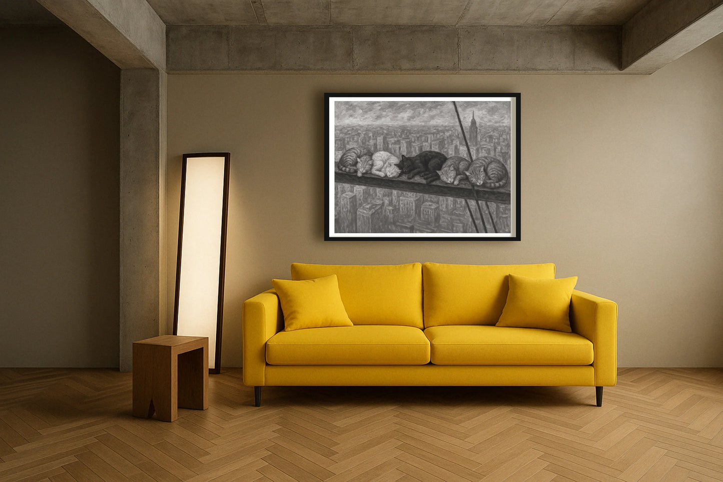 Nap Atop A Skyscraper ContemporaryLounge BlackFrame mockup