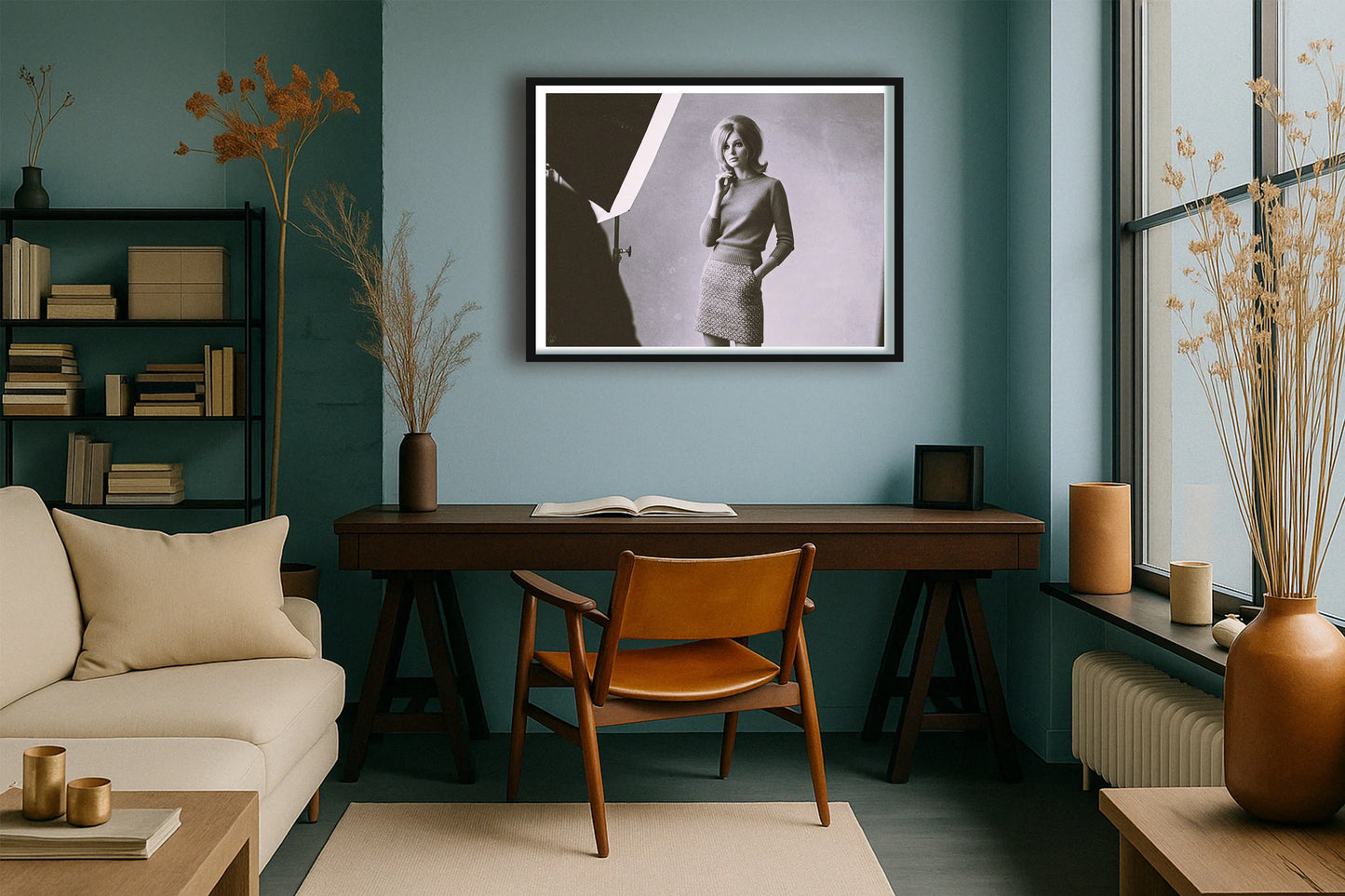Sunday Supplement 1965 TealStudy BlackFrame mockup