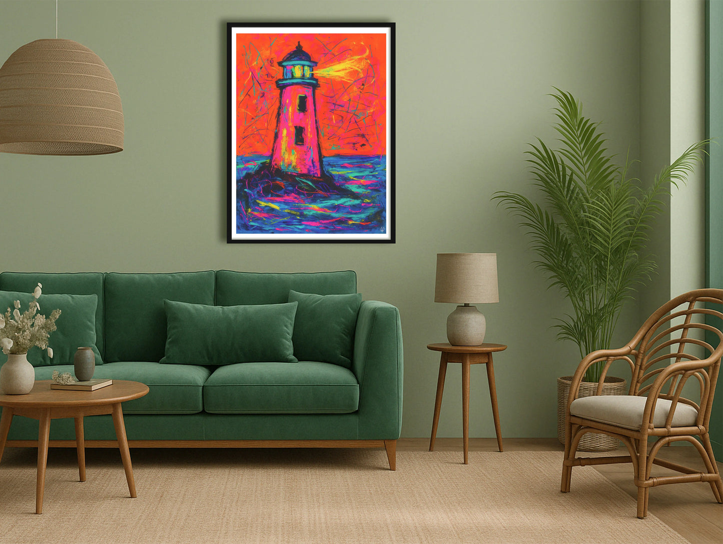 Dragon Beacon GreenSofaLounge BlackFrame mockup