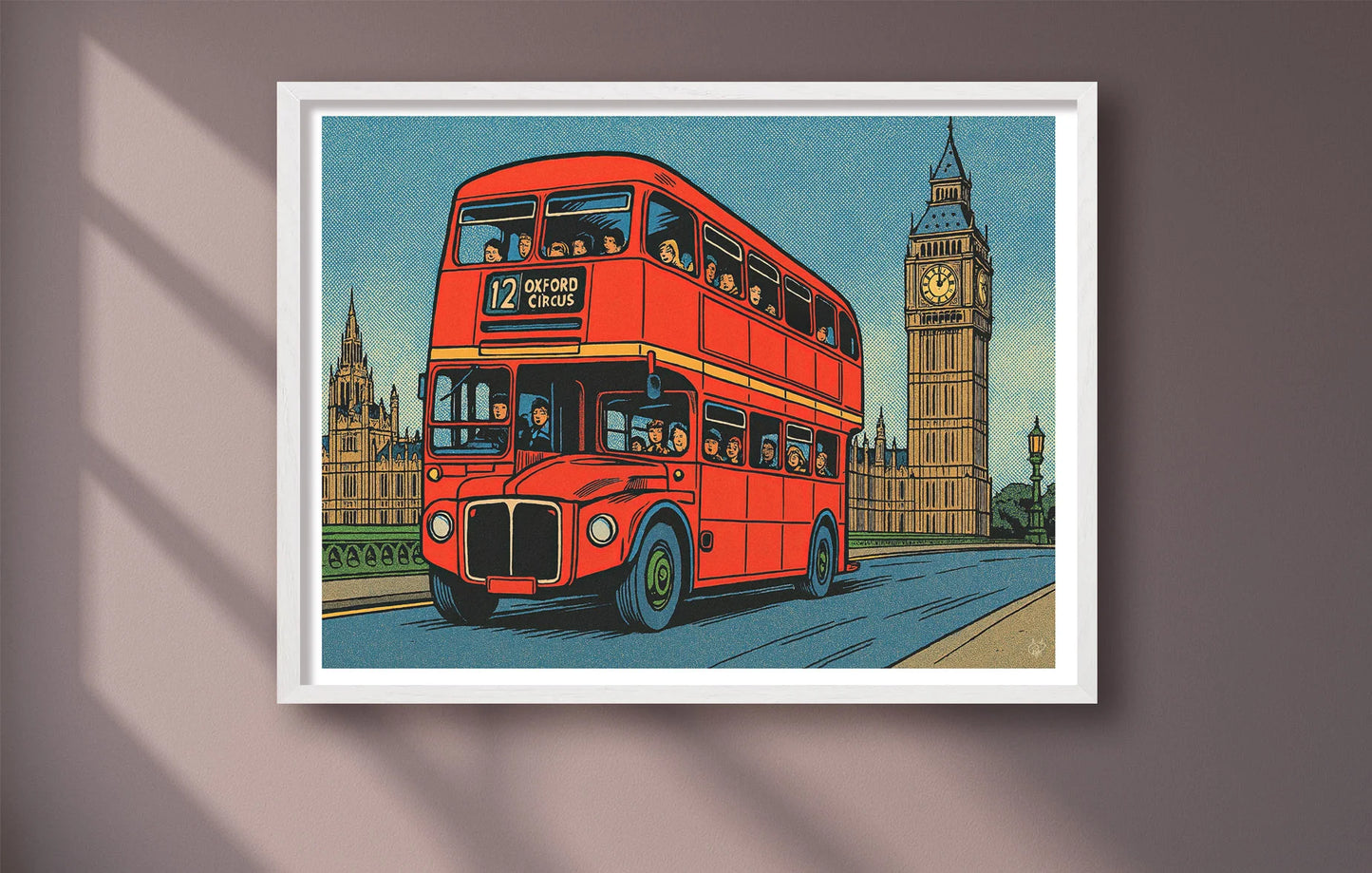Red Bus Adventure Purple closeup WhiteFrame mockup