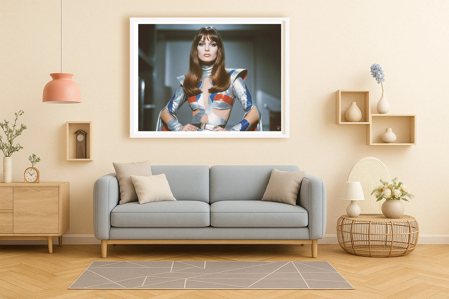 Andromeda Attire PeachLounge WhiteFrame mockup