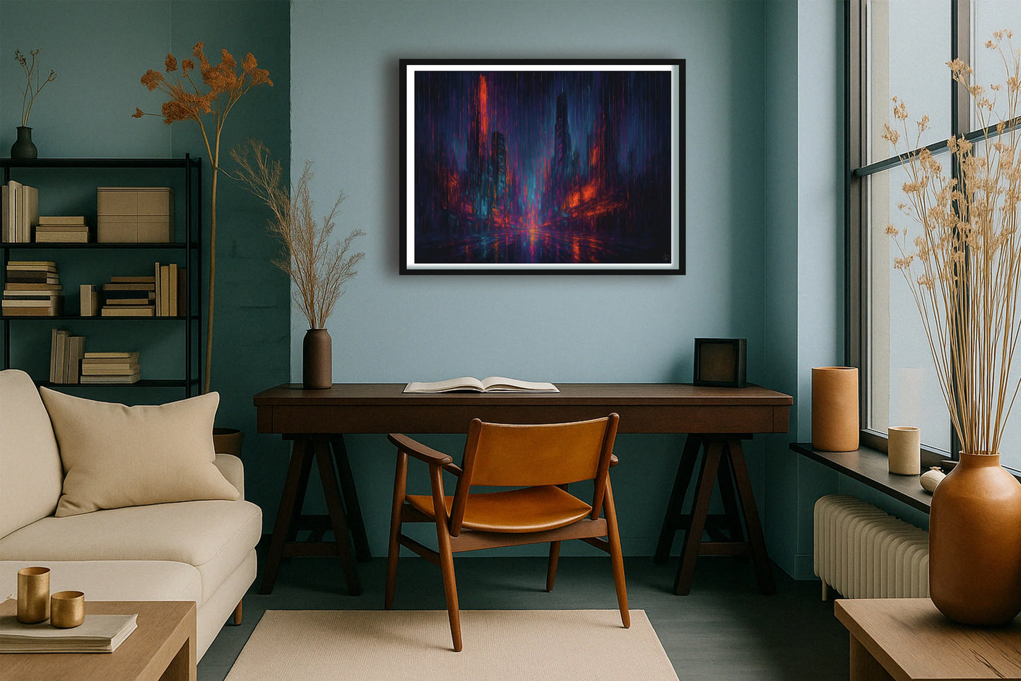 The Lights Stayed On After Everyone Left TealStudy BlackFrame mockup