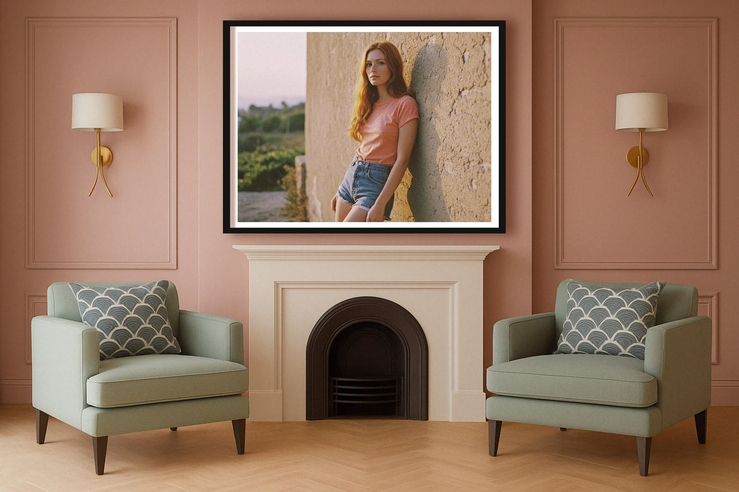 Spring Break 76 SulkingPinkSittingRoom BlackFrame mockup