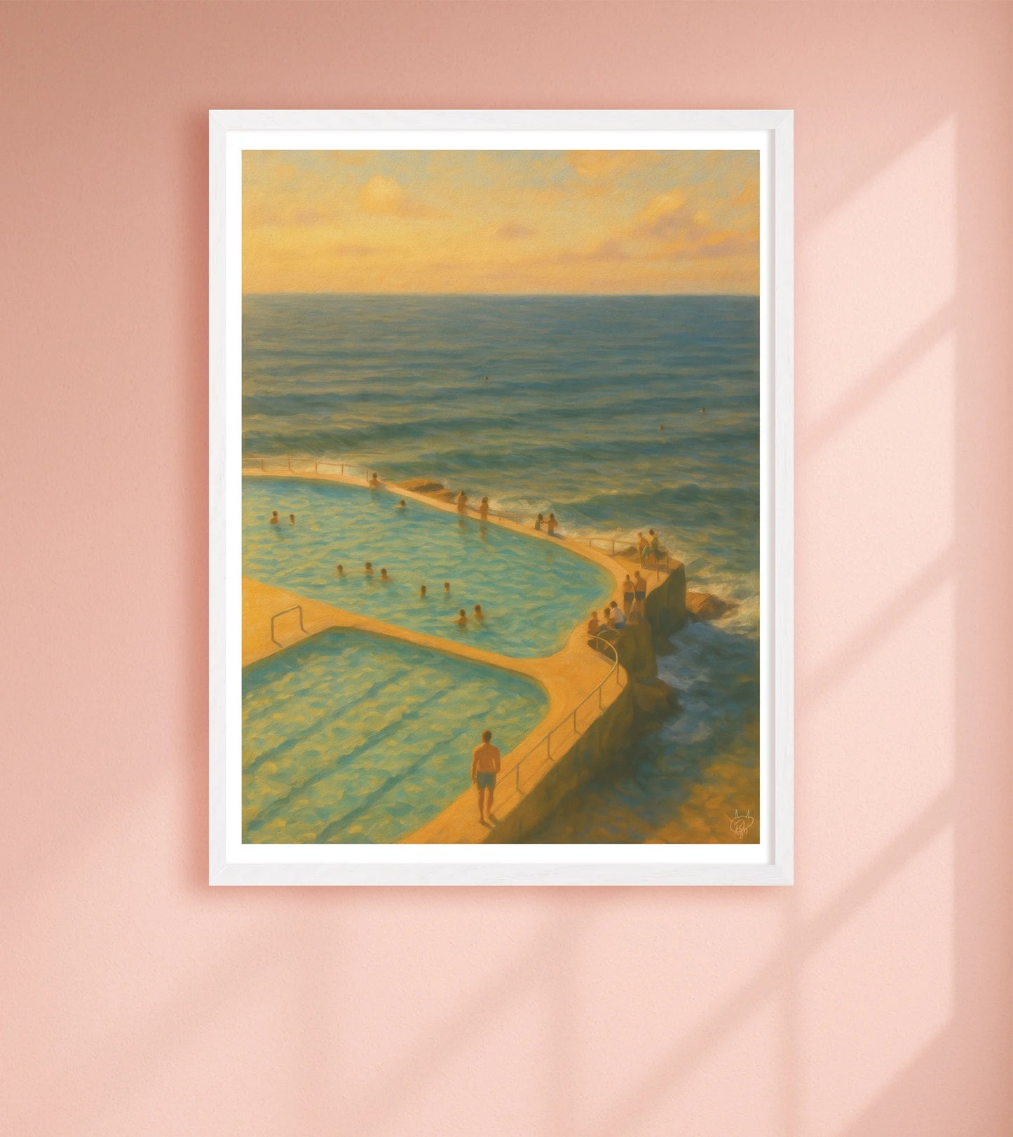 Lido At Sunset Pink closeup WhiteFrame mockup
