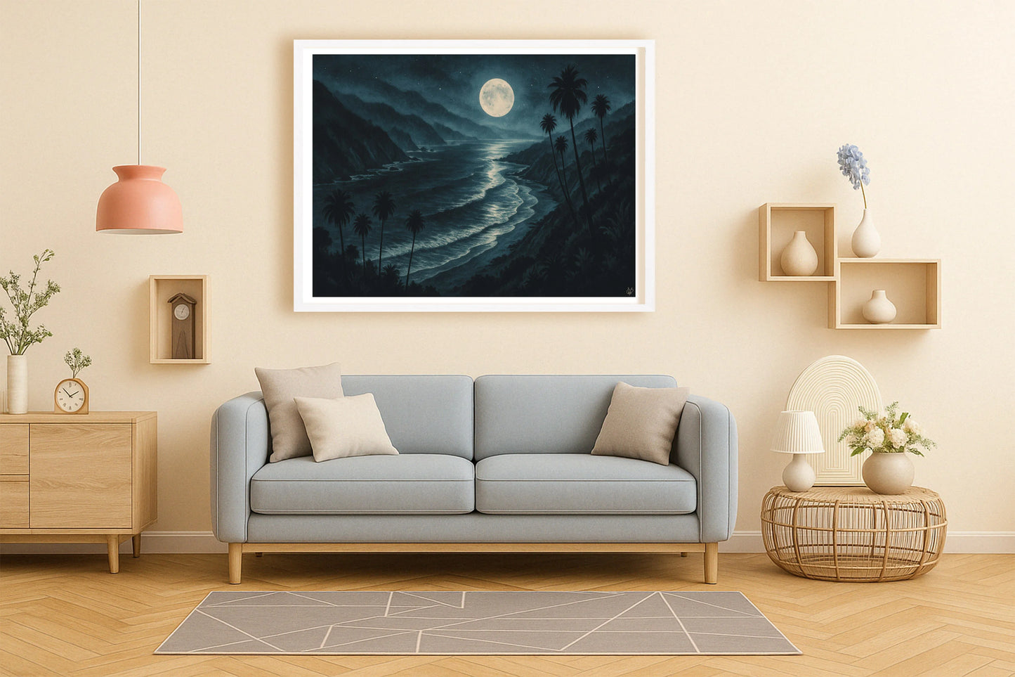 Lujon Cliffside PeachLounge WhiteFrame mockup