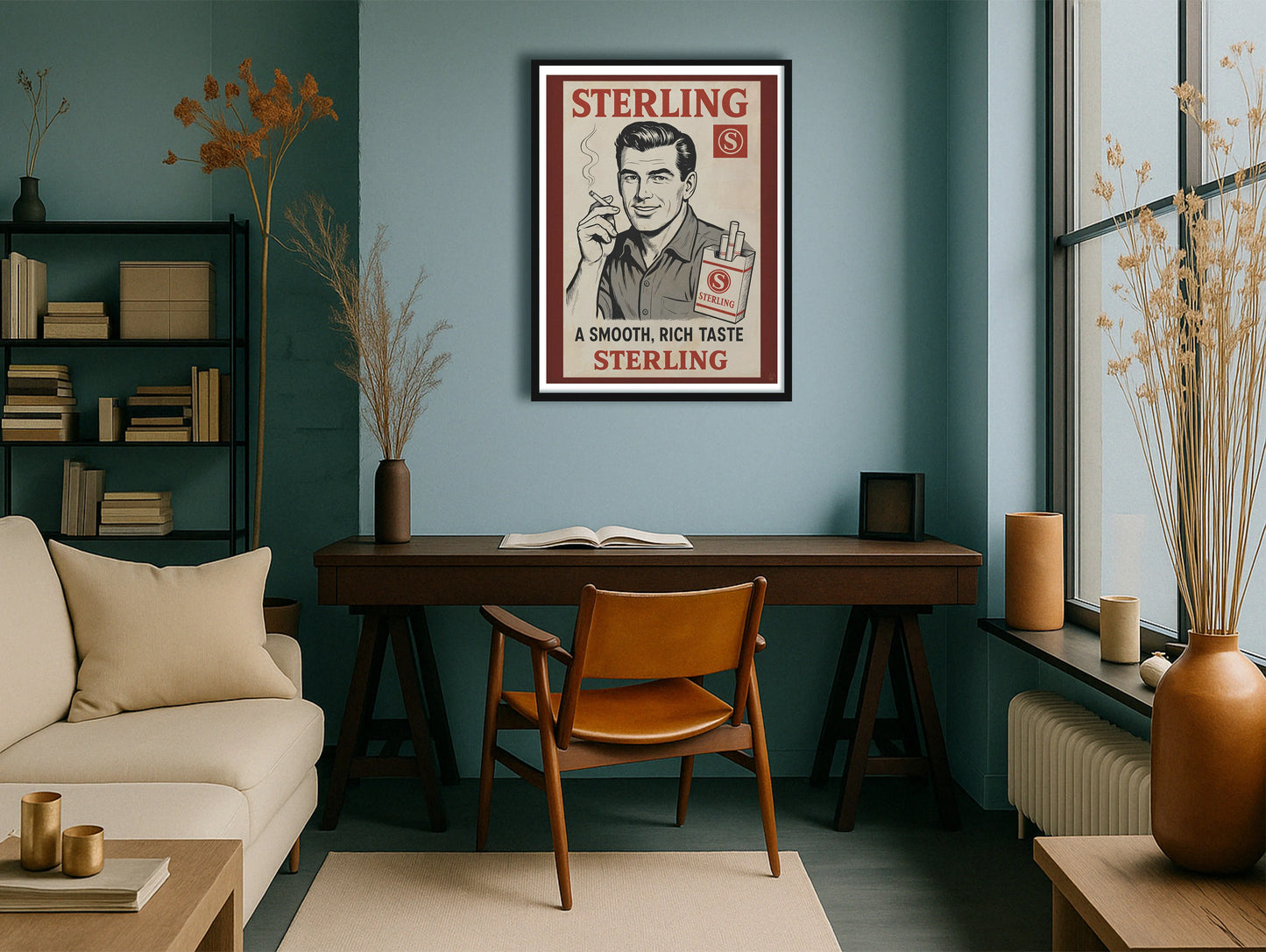Sterling Cigarettes TealStudy BlackFrame mockup