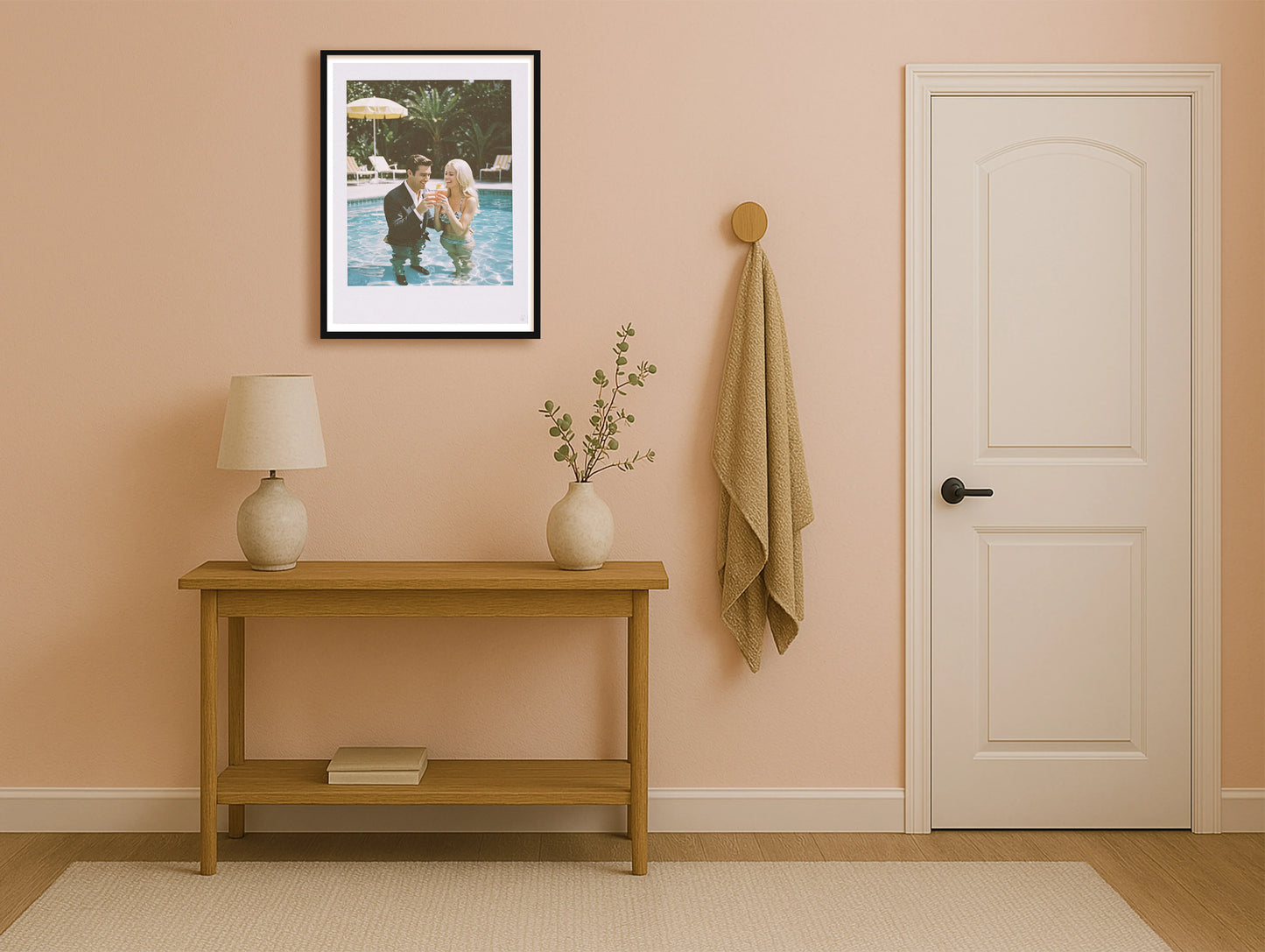 Working From Home PeachHallway BlackFrame mockup