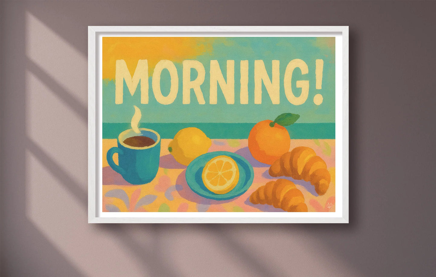 Morning! Purple closeup WhiteFrame mockup