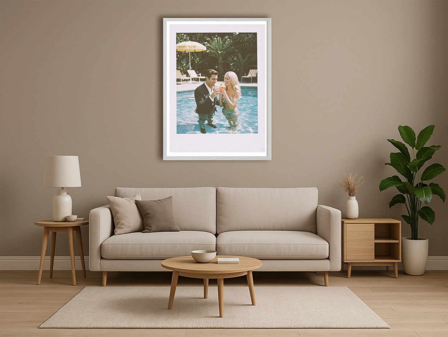 Working From Home NeutralLounge WhiteFrame mockup