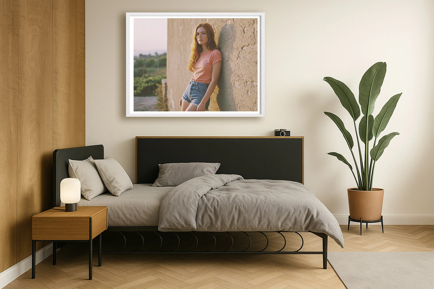 Spring Break 76 NeutralBedroomSide WhiteFrame mockup