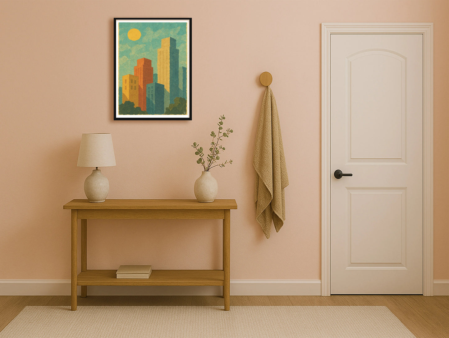 Baked High Rise PeachHallway BlackFrame mockup