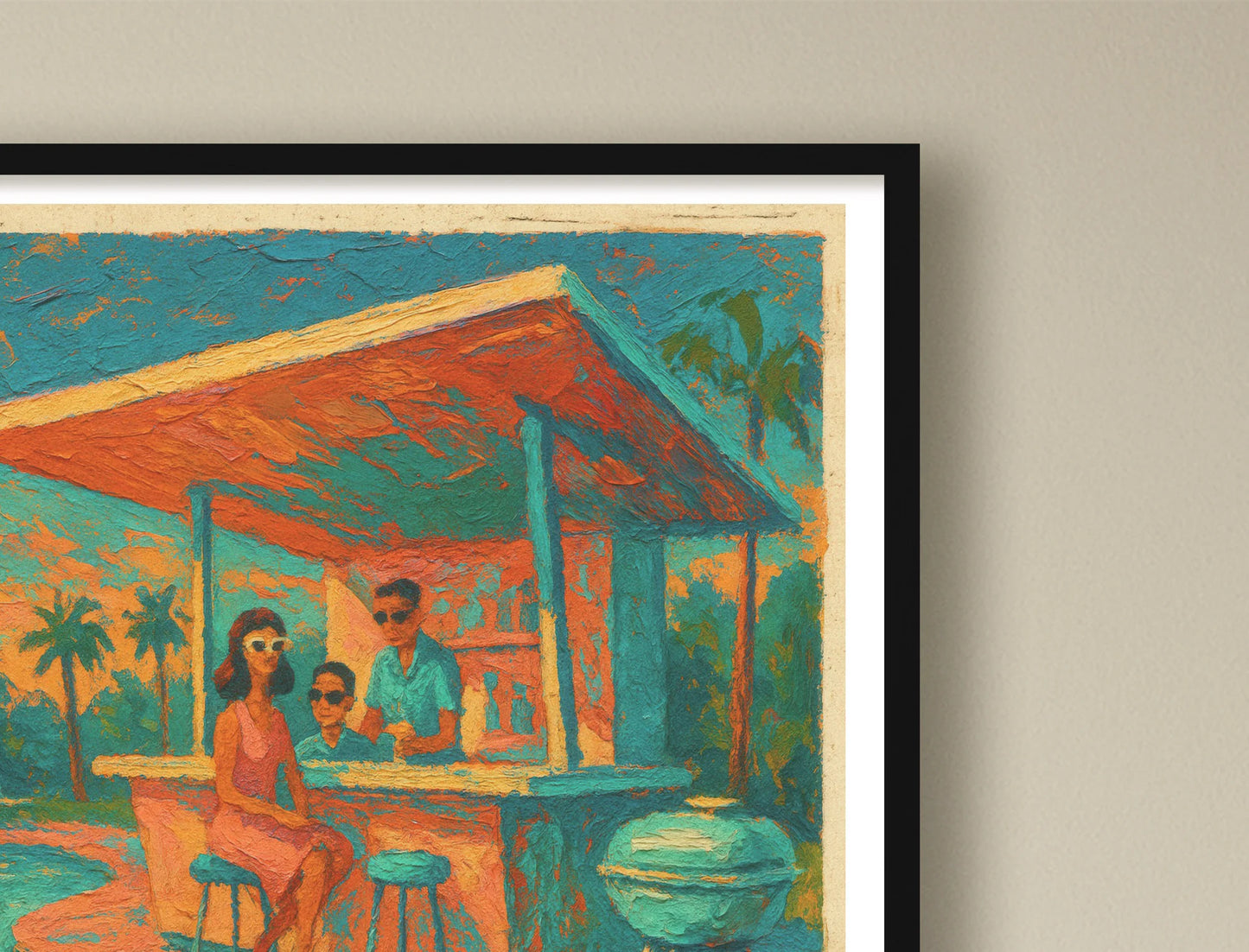 Tiki Suburbia White cropcorner BlackFrame mockup