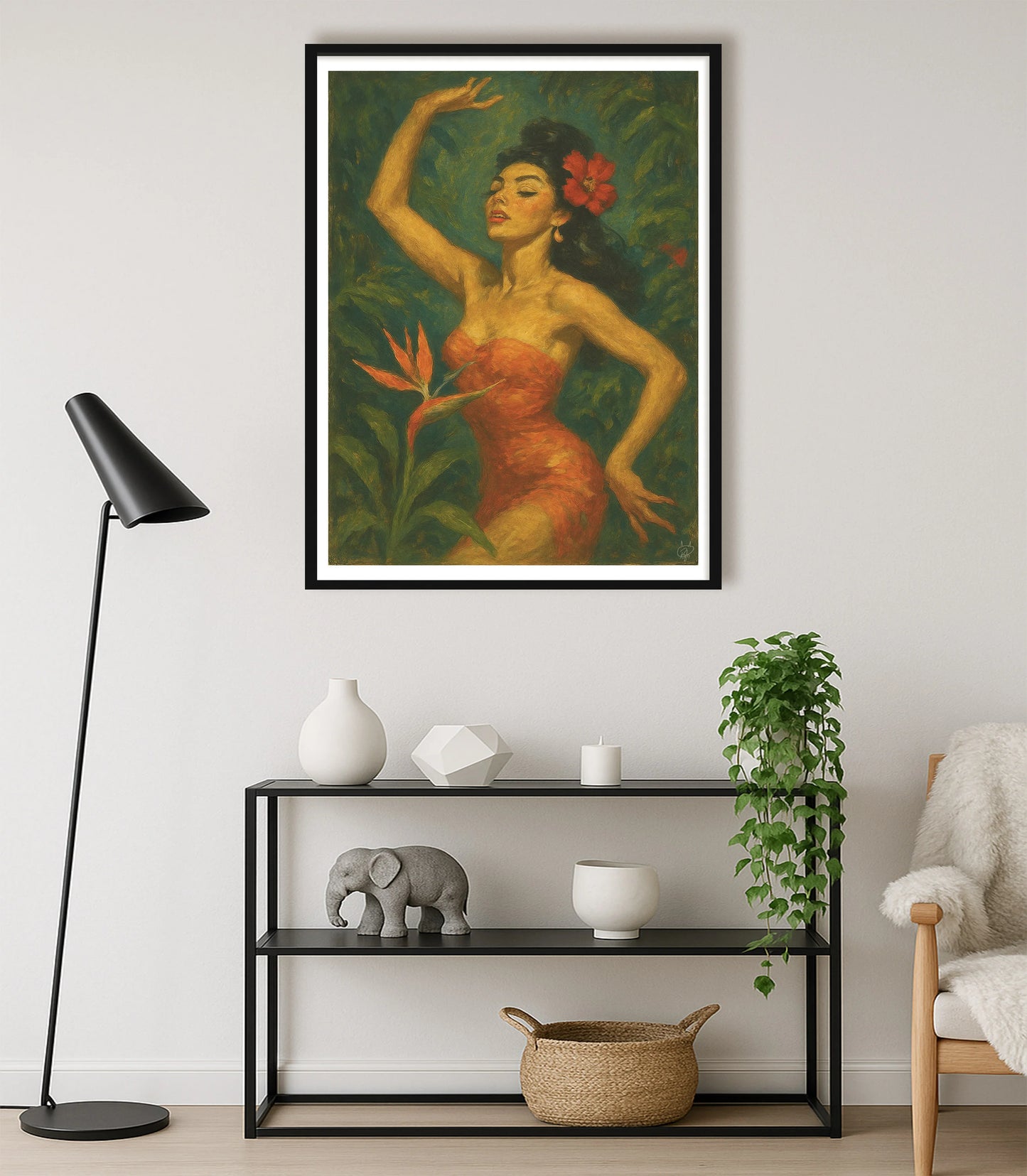 Flora Exotica WhiteLounge BlackFrame mockup