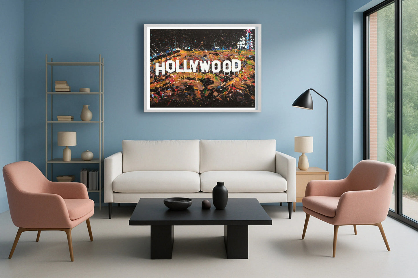 Lights, Camera, Chaos PastelBlueLounge WhiteFrame mockup