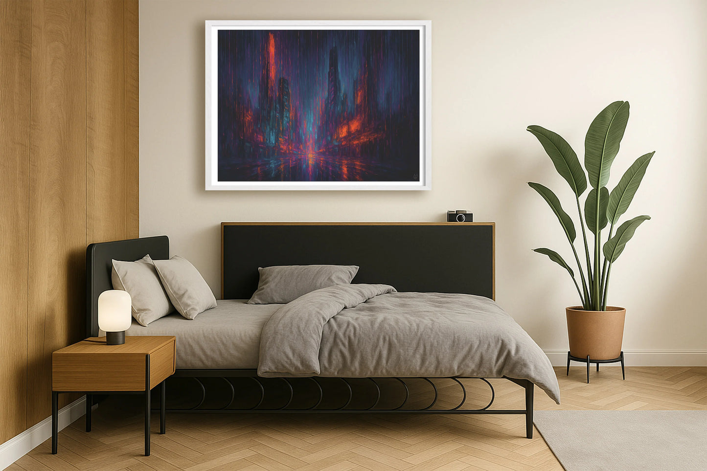 The Lights Stayed On After Everyone Left NeutralBedroomSide WhiteFrame mockup