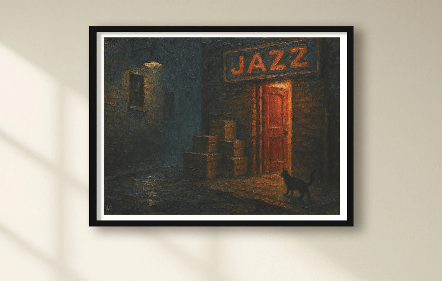 Midnight Entrance, 52nd Street White closeup BlackFrame mockup