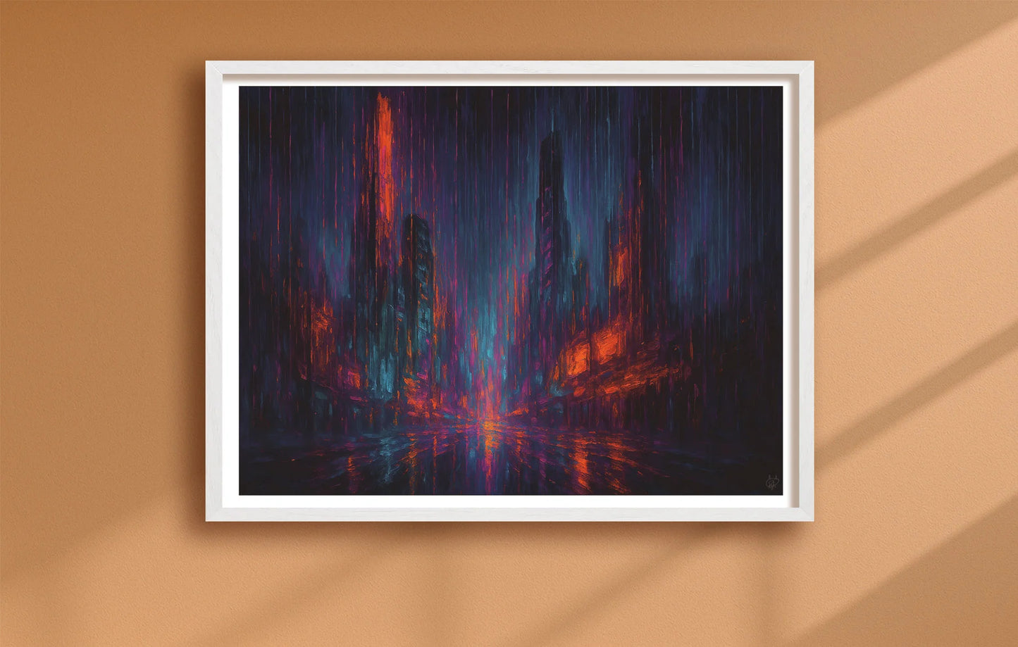 The Lights Stayed On After Everyone Left Orange closeup WhiteFrame mockup