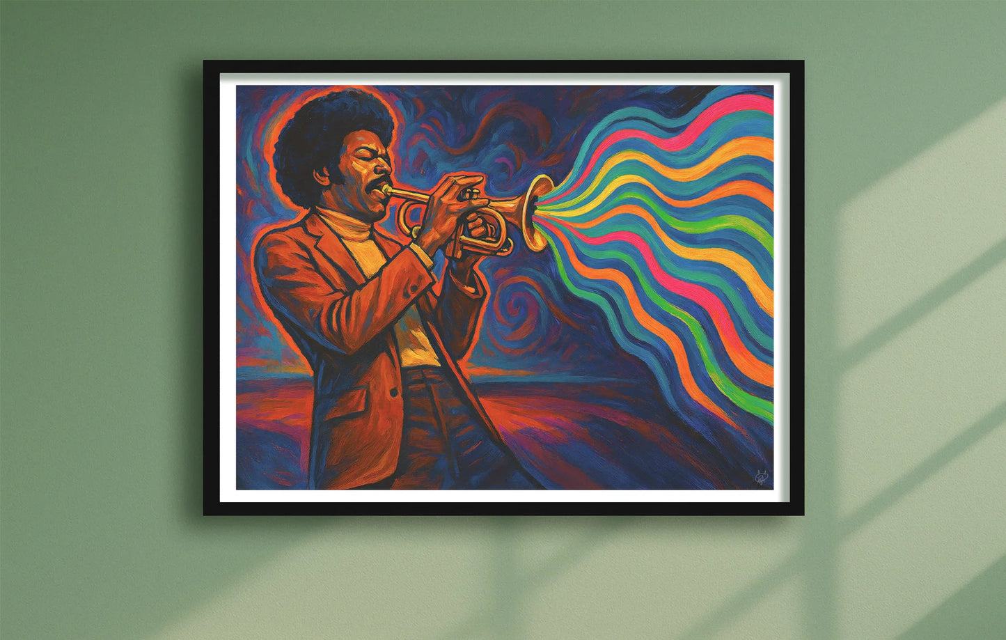 The Colour Of Sound Green closeup BlackFrame mockup