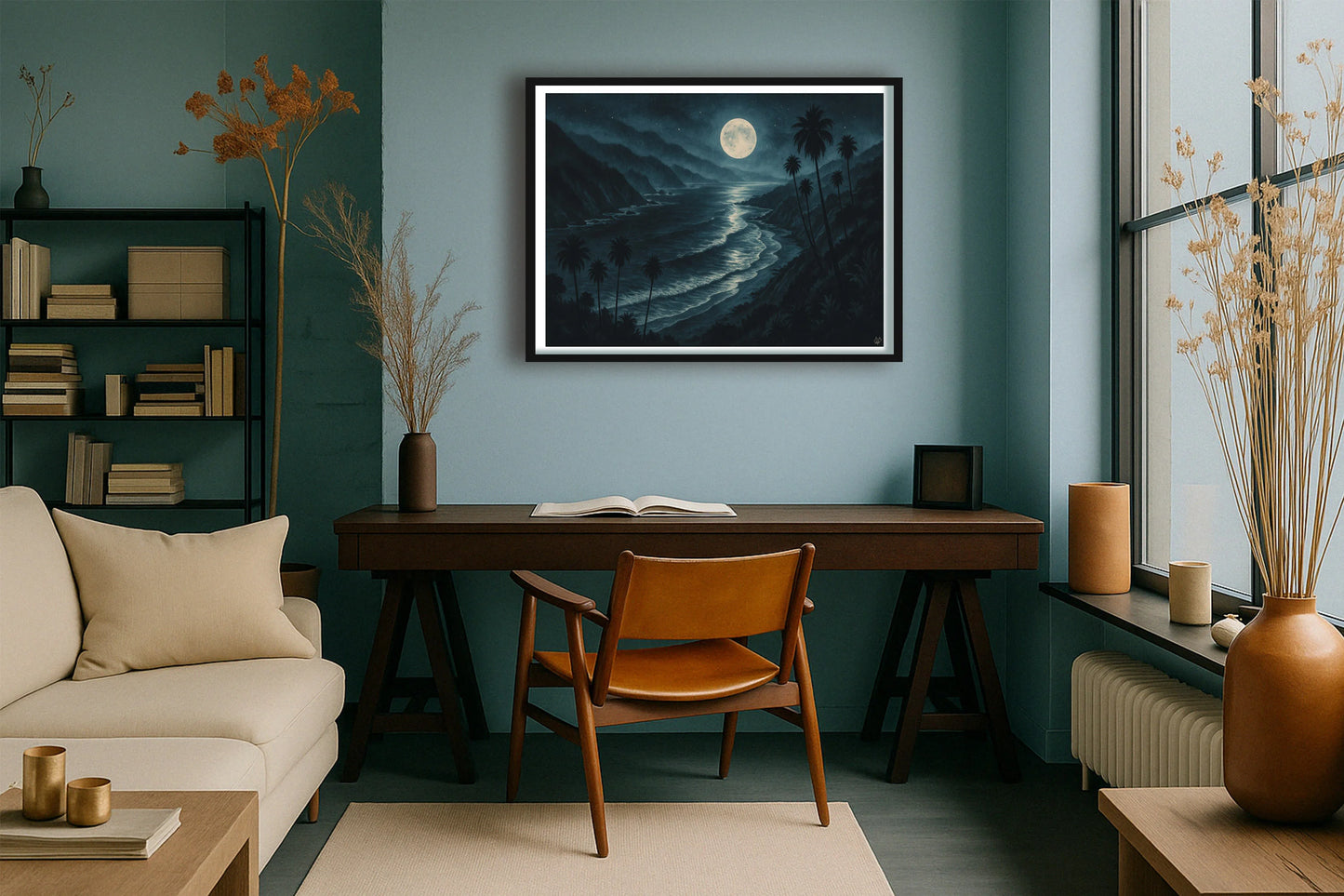 Lujon Cliffside TealStudy BlackFrame mockup