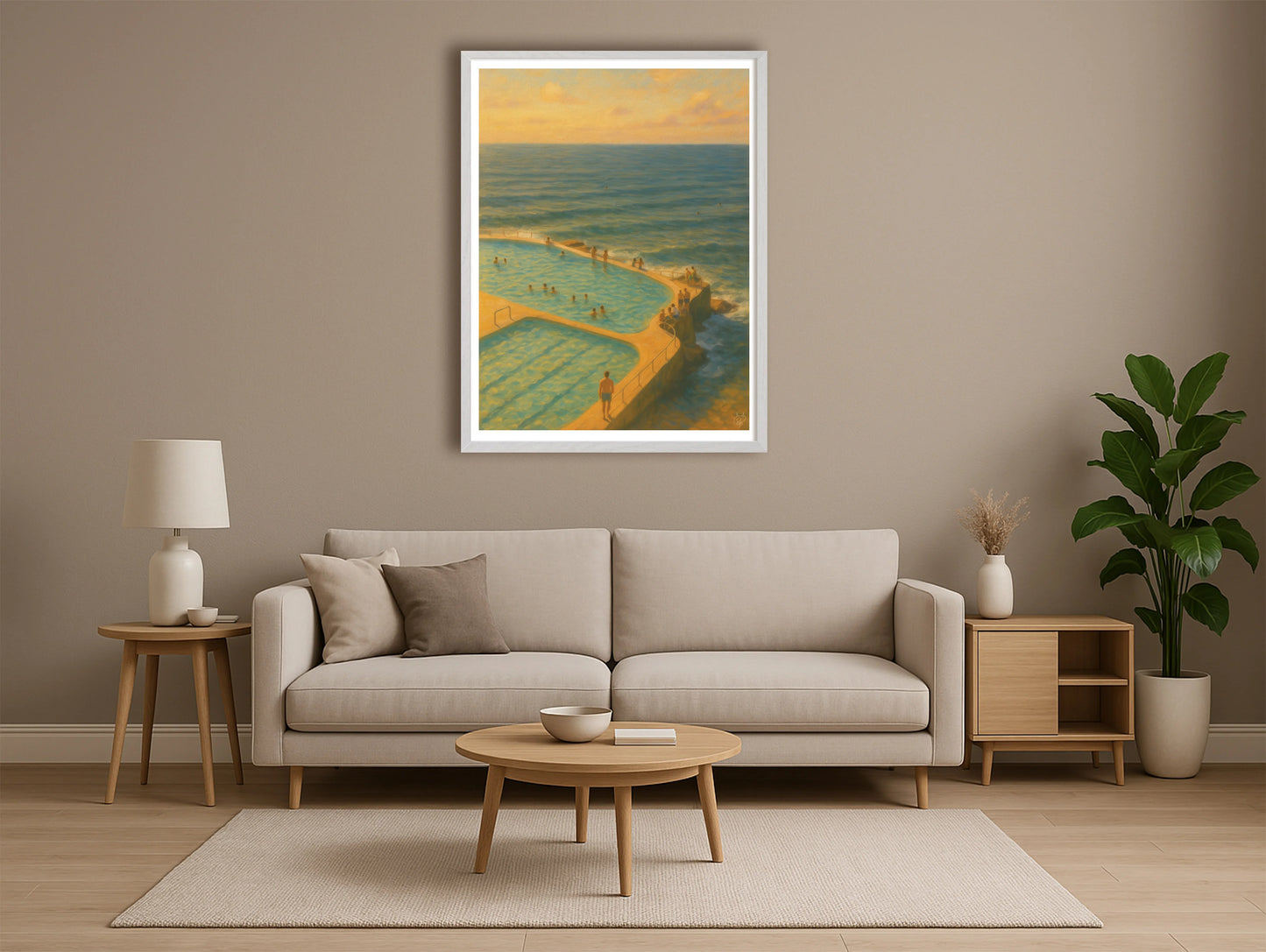 Lido At Sunset NeutralLounge WhiteFrame mockup