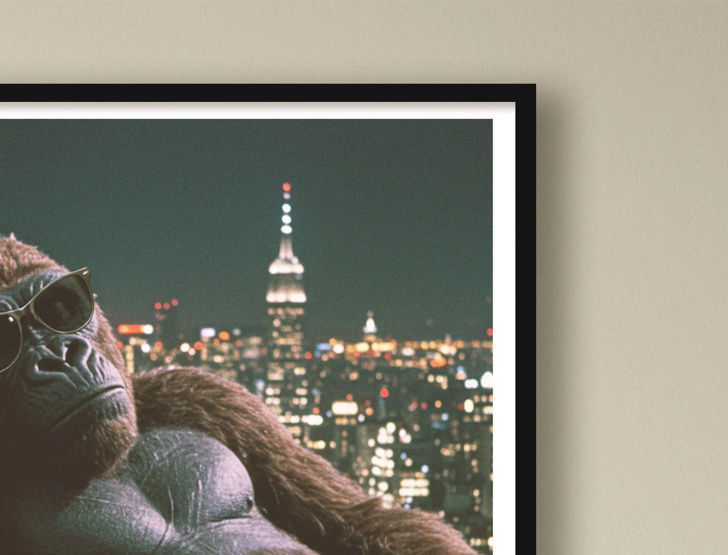 Cool Kong White cropcorner BlackFrame mockup