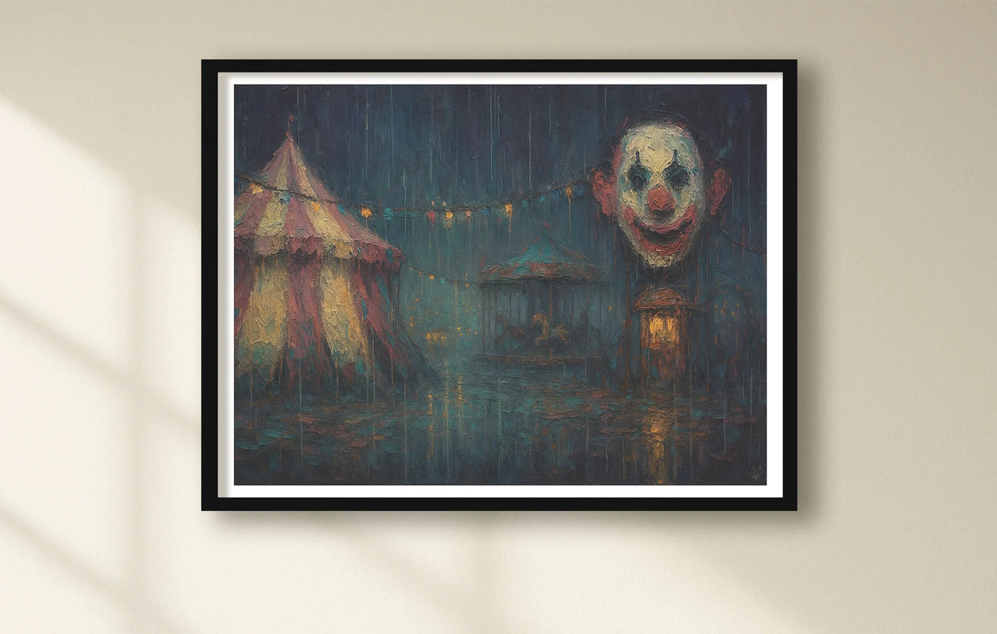 The Circus Doesn't Leave Town White closeup BlackFrame mockup