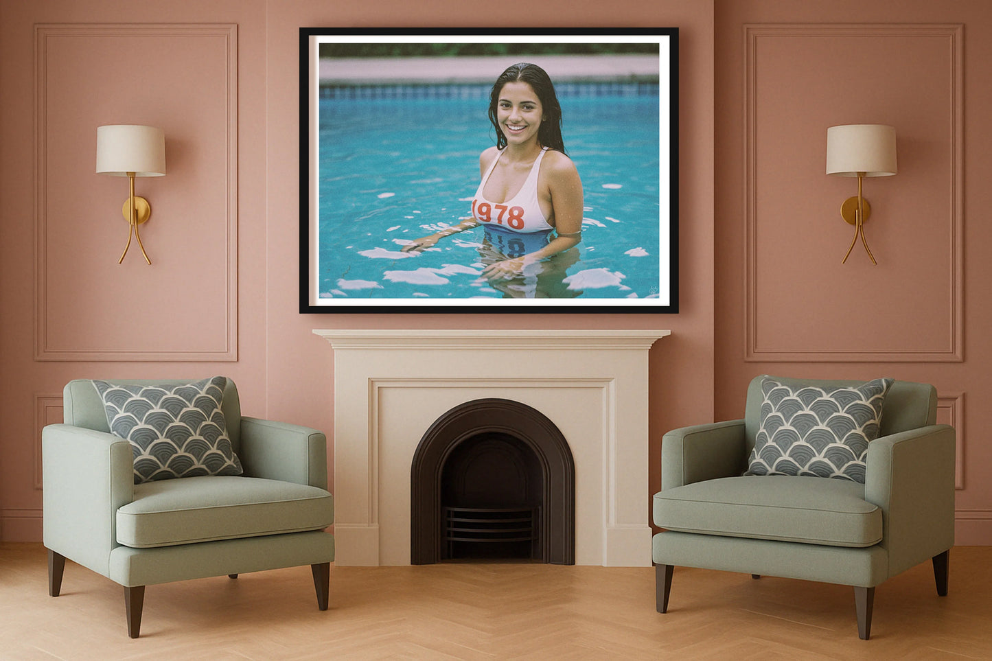Nineteen Seventy Eight SulkingPinkSittingRoom BlackFrame mockup