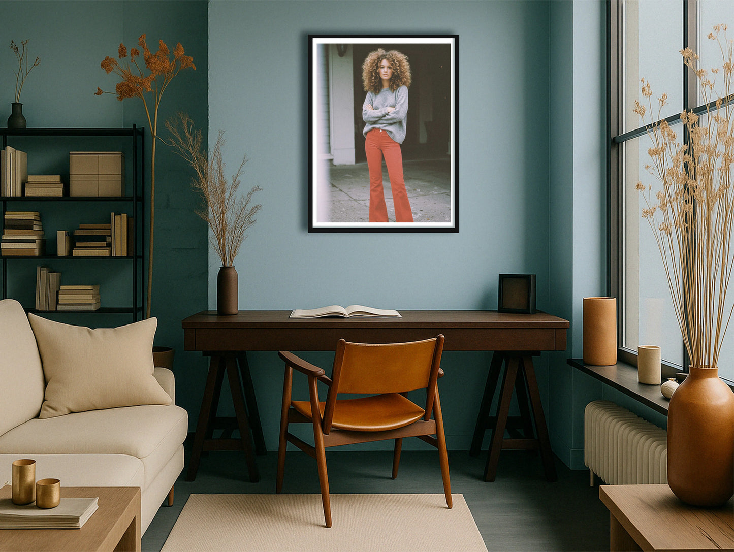 Red Jeans TealStudy BlackFrame mockup