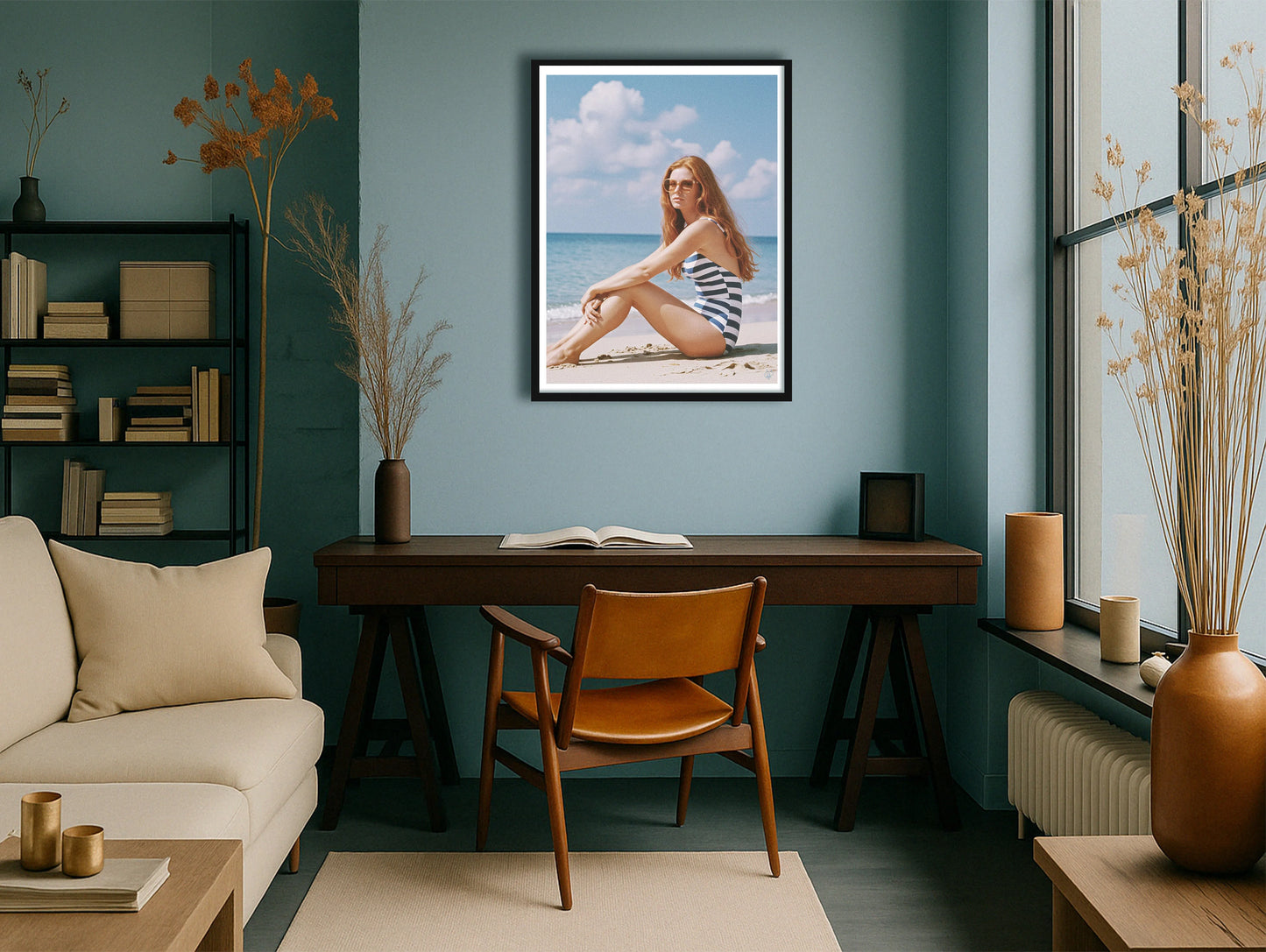 Sand Lounger TealStudy BlackFrame mockup