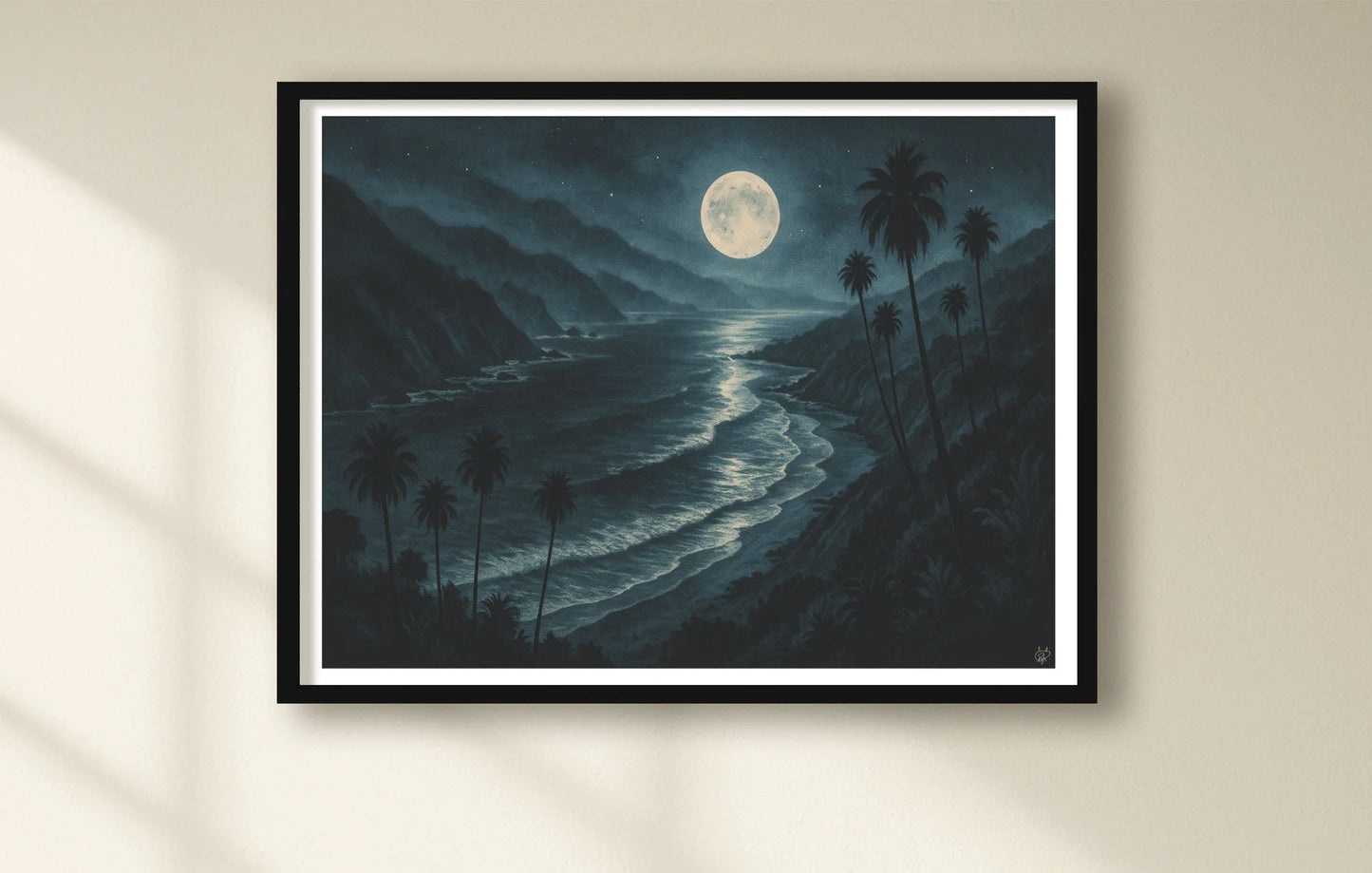 Lujon Cliffside White closeup BlackFrame mockup