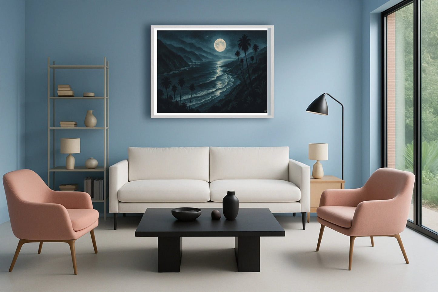 Lujon Cliffside PastelBlueLounge WhiteFrame mockup