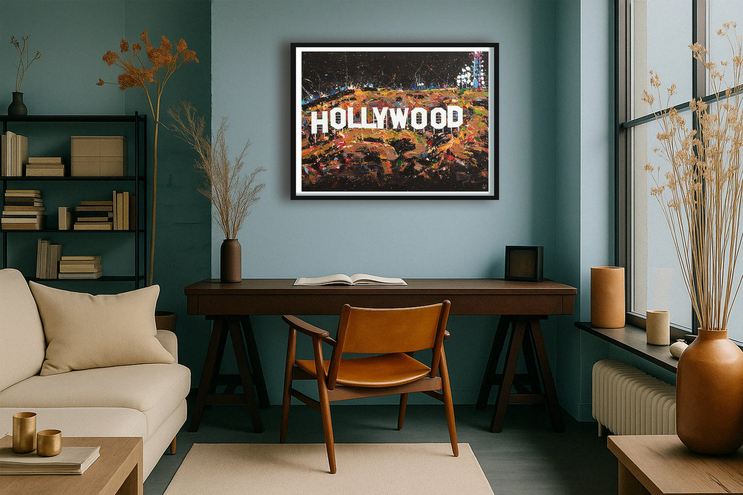 Lights, Camera, Chaos TealStudy BlackFrame mockup