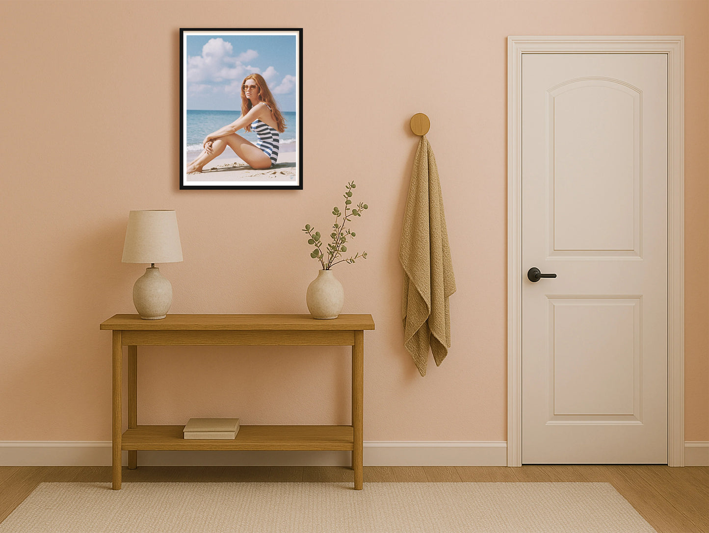 Sand Lounger PeachHallway BlackFrame mockup