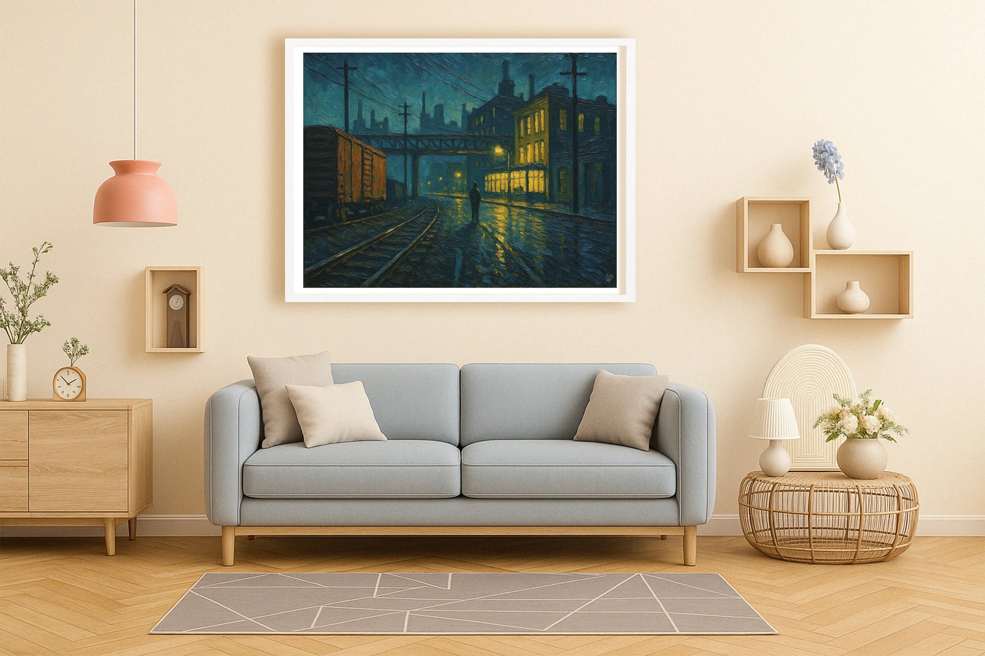 Last Shift, Rainfall PeachLounge WhiteFrame mockup