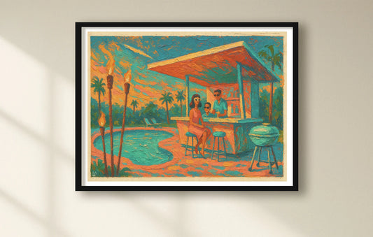 Tiki Suburbia White closeup BlackFrame mockup