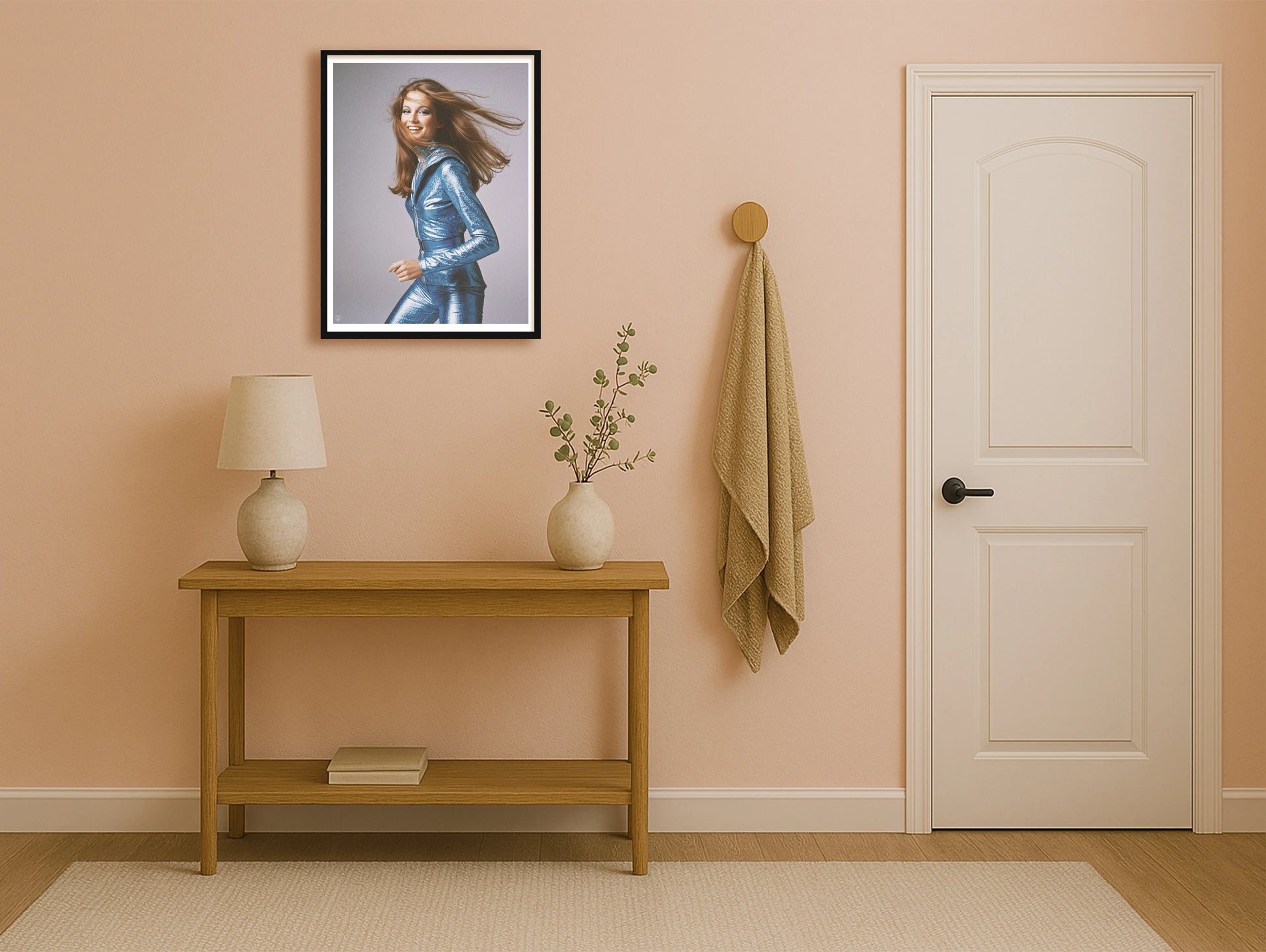 Disco Dawn 76 PeachHallway BlackFrame mockup