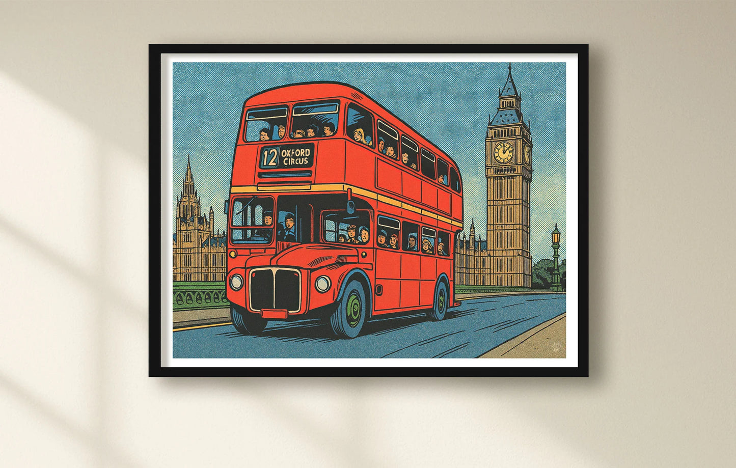 Red Bus Adventure White closeup BlackFrame mockup