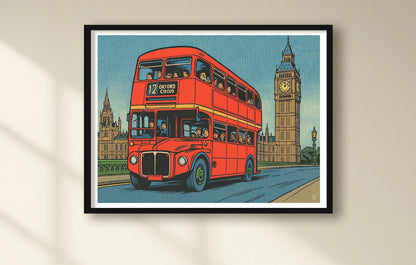 Red Bus Adventure White closeup BlackFrame mockup