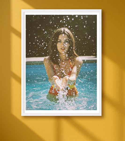 Splish Splash Yellow closeup WhiteFrame mockup
