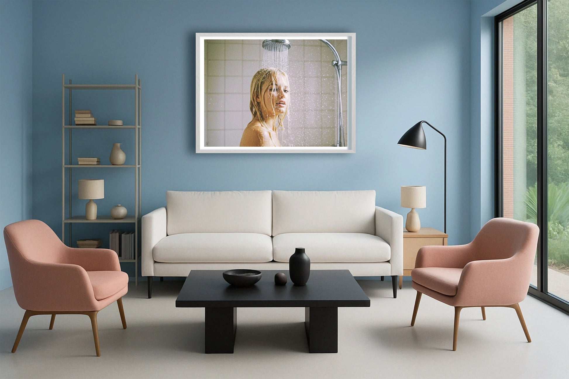 Late Checkout Blues PastelBlueLounge WhiteFrame mockup
