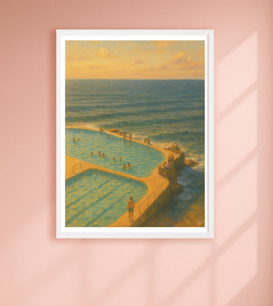 Lido At Sunset Pink closeup WhiteFrame mockup