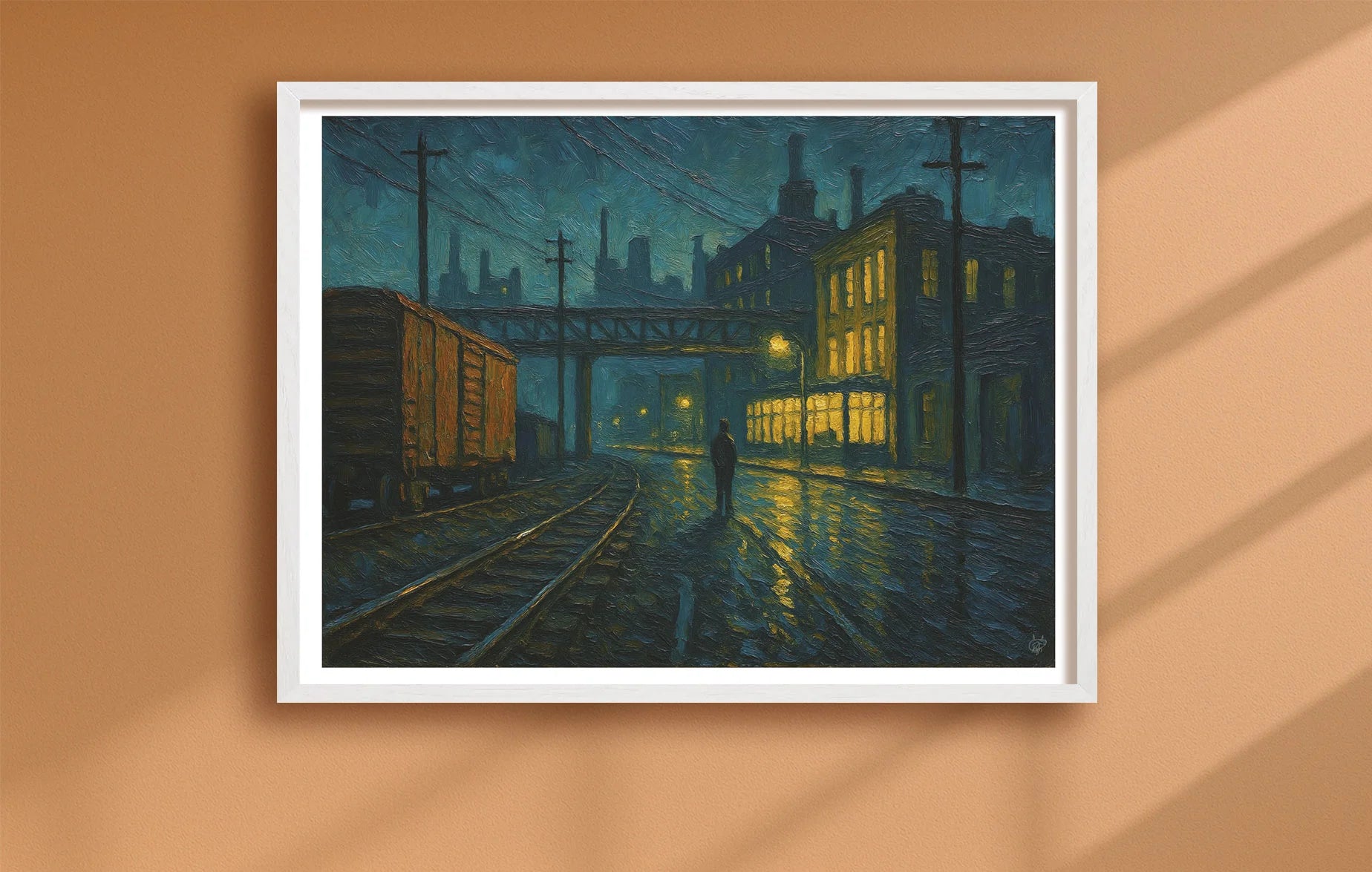 Last Shift, Rainfall Orange closeup WhiteFrame mockup