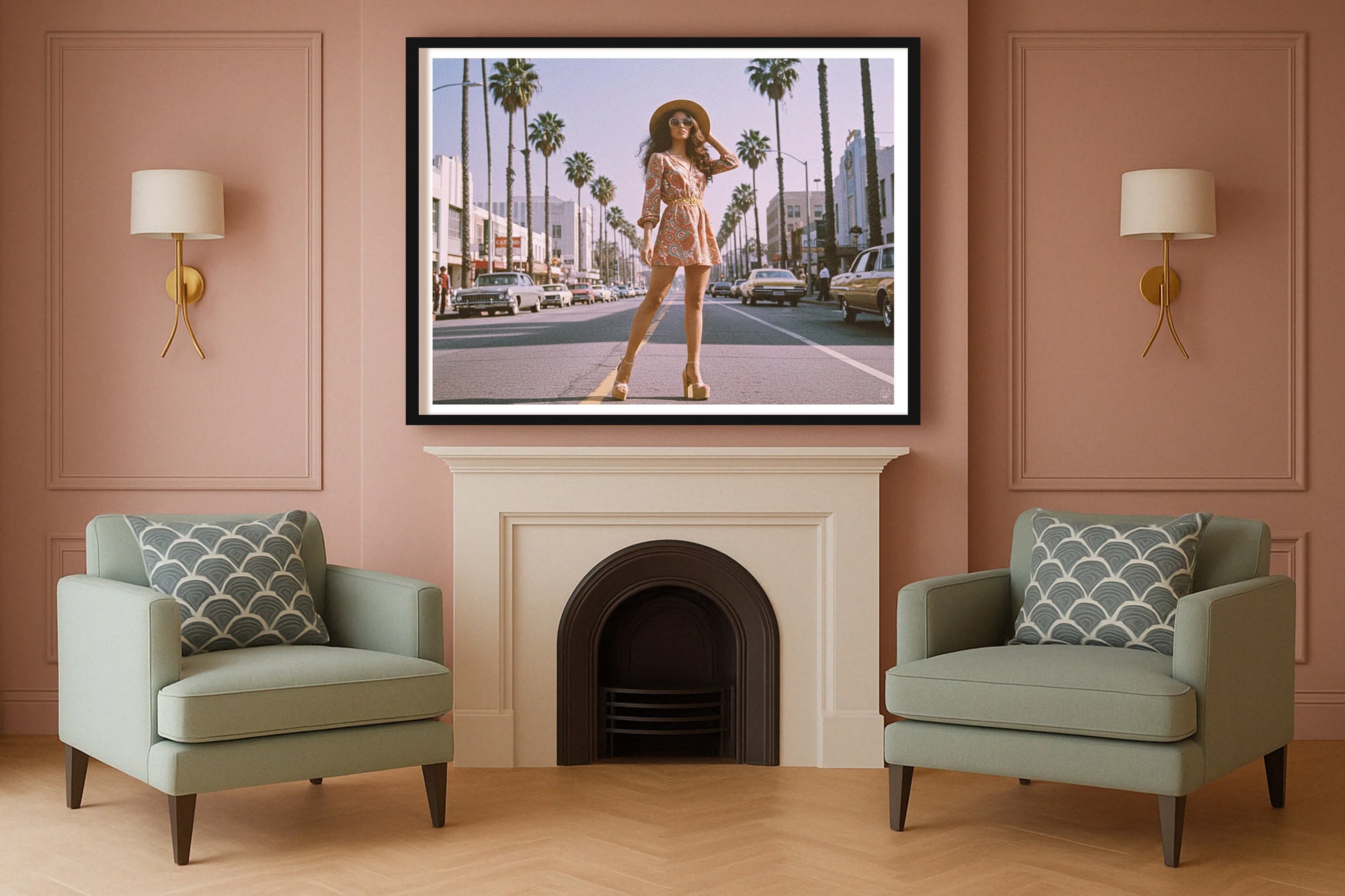 Ready For My Closeup SulkingPinkSittingRoom BlackFrame mockup