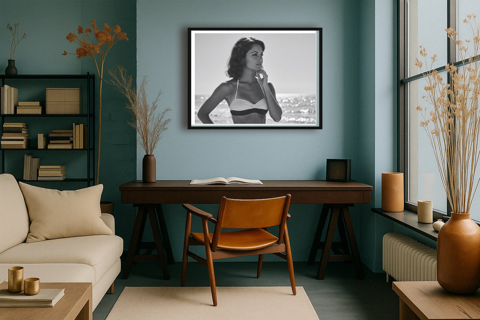 Shimmer & Sun TealStudy BlackFrame mockup