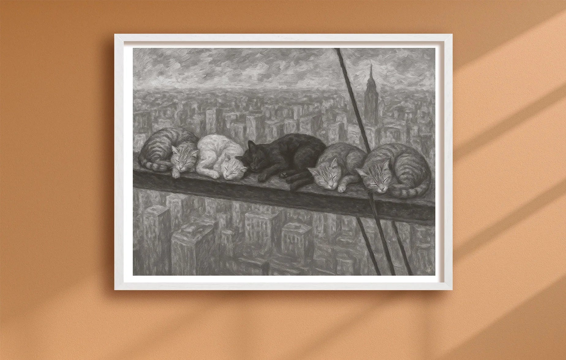 Nap Atop A Skyscraper Orange closeup WhiteFrame mockup