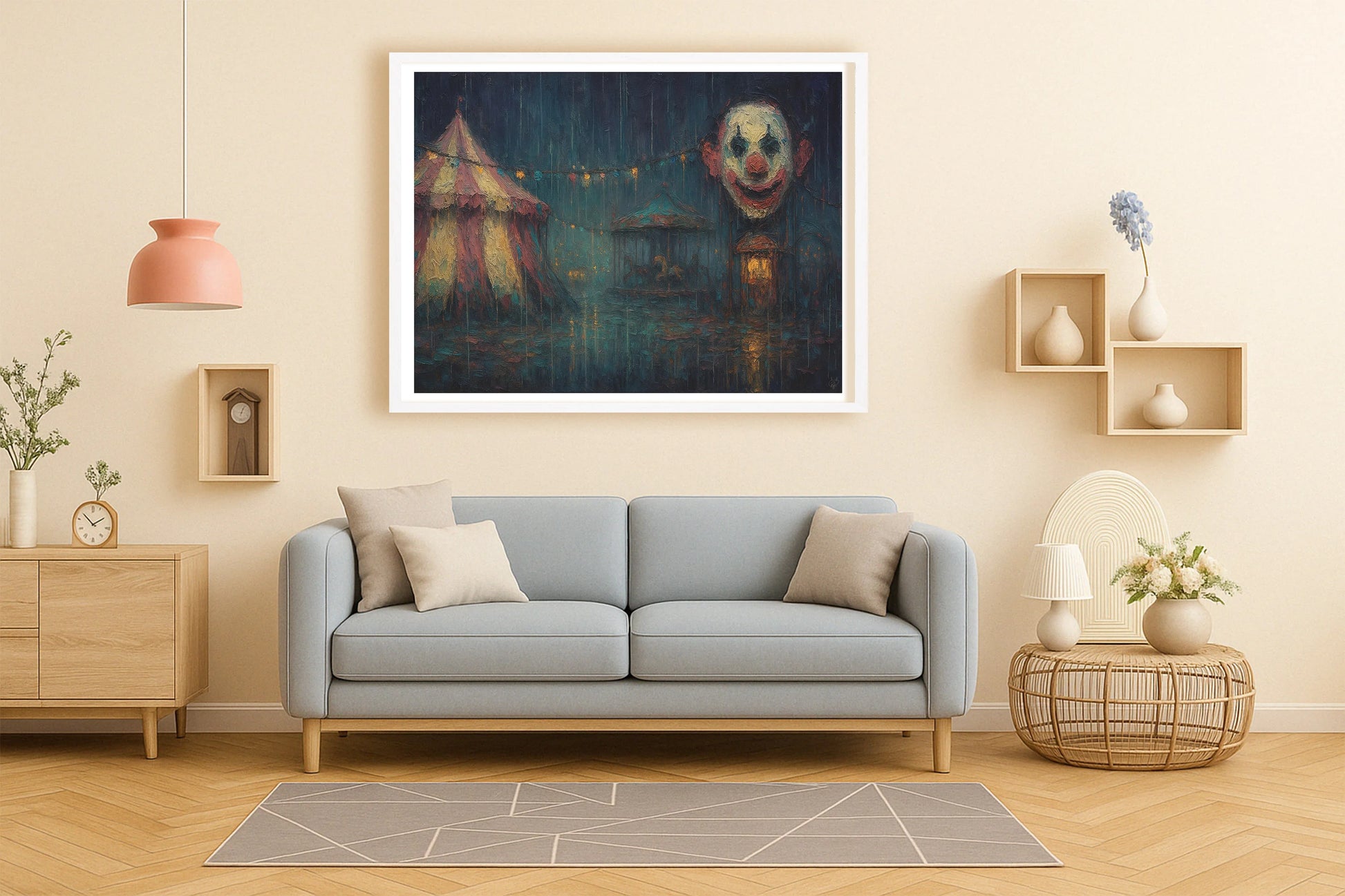 The Circus Doesn't Leave Town PeachLounge WhiteFrame mockup