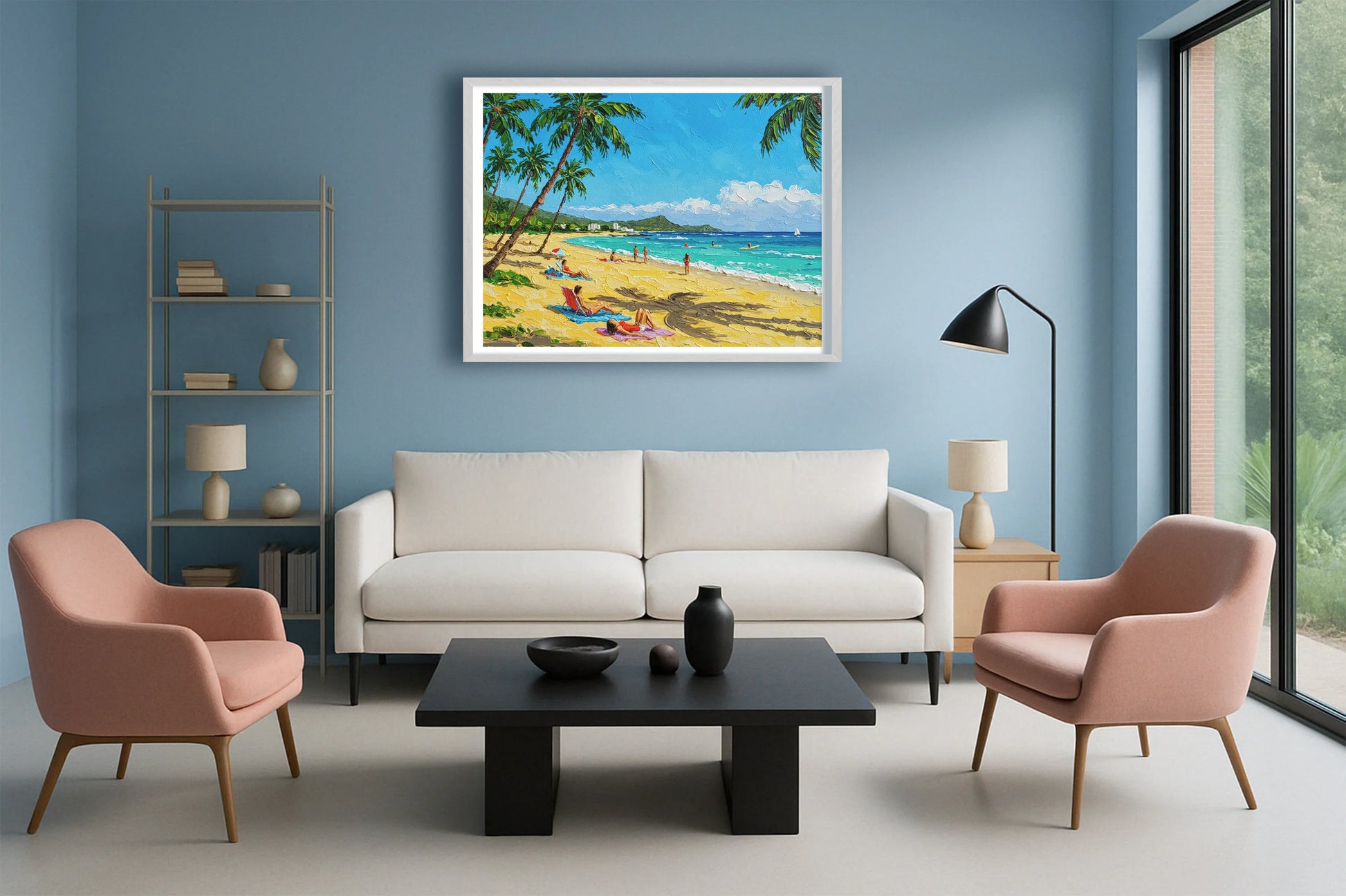 Waikiki Filter PastelBlueLounge WhiteFrame mockup