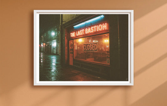 The Last Bastion Orange closeup WhiteFrame mockup